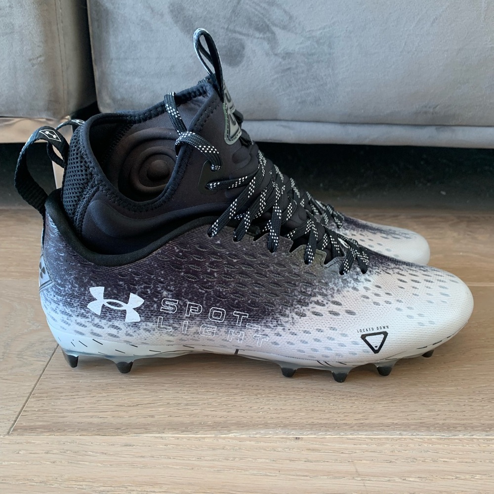 under Armour spotlight lux mc 2.0 black white cleats sz 11.5 3025082-001